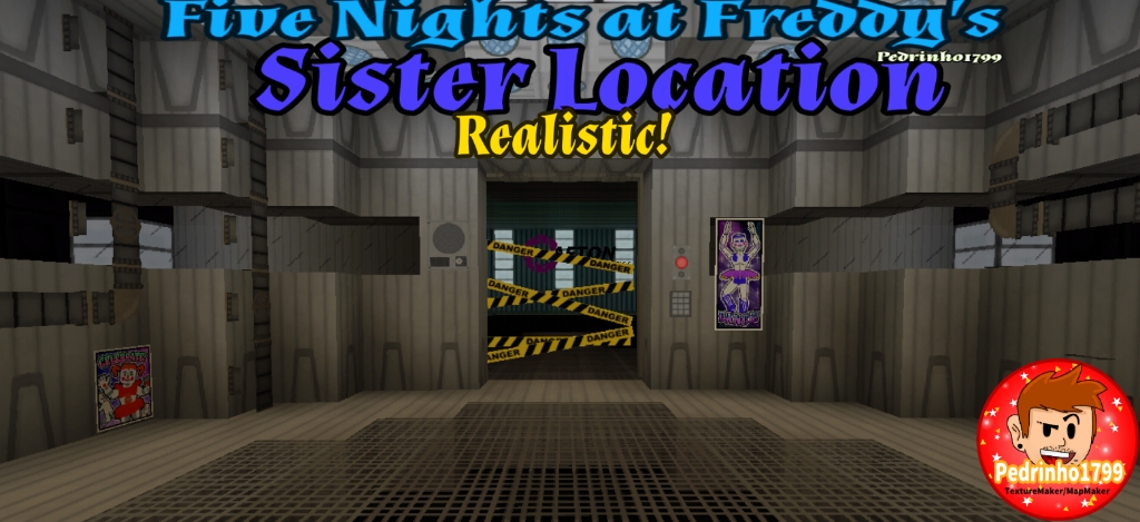 The map is a recreation of the fifth game in the game series, Five Nights at Freddy' Sister Location. the map doesn't have mechanics like the original game, but it has very interesting mechanics, that you can turn on the light and shock the animatronics. for them to get back on stage